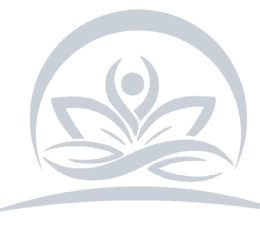 A white logo of a person in the middle of a circle.